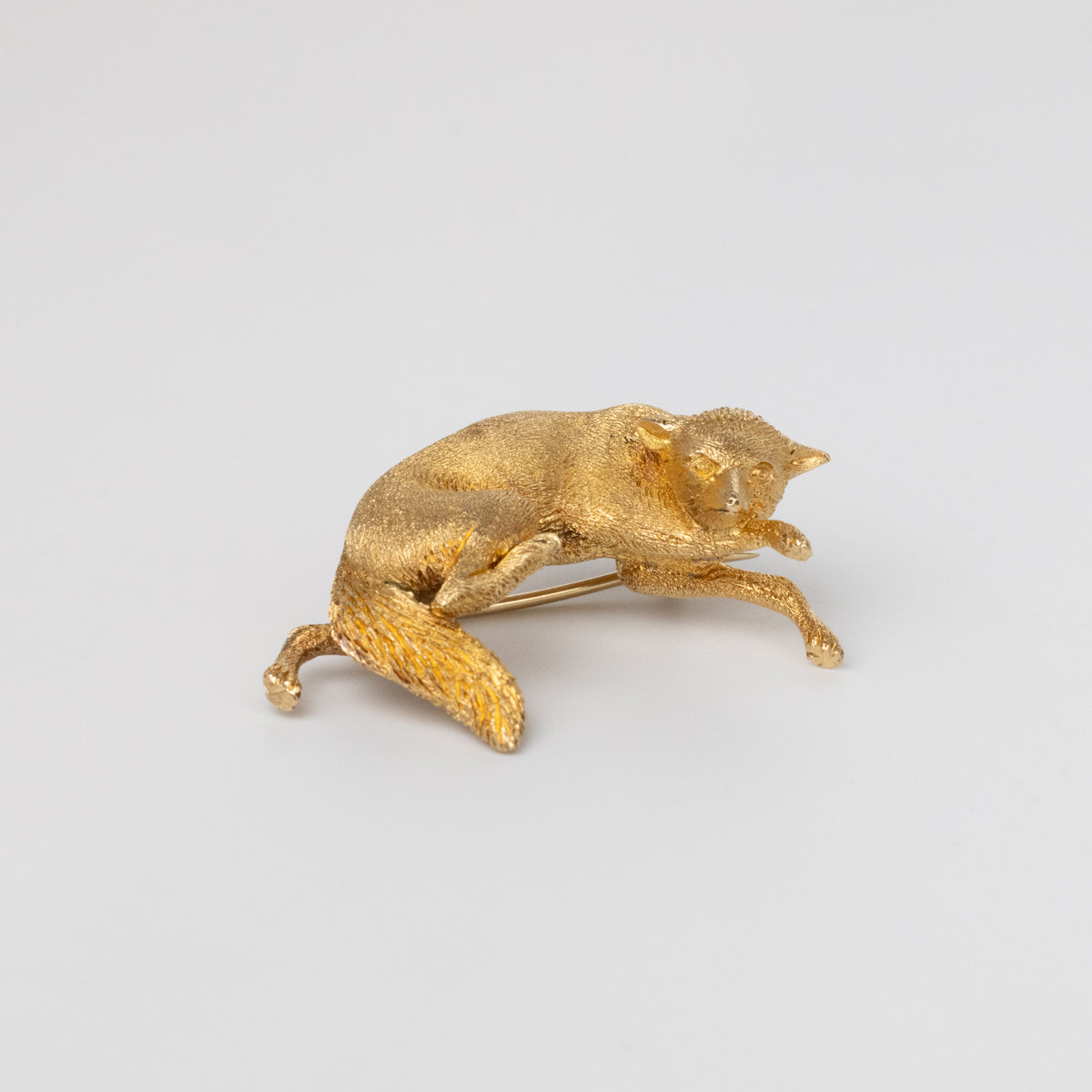 18K Yellow Gold Fox Brooch