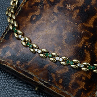 Stunning 18K Yellow Gold Emerald & Diamond Necklace