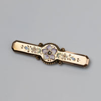 Antique Floral Enamel Brooch