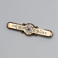 Antique Floral Enamel Brooch