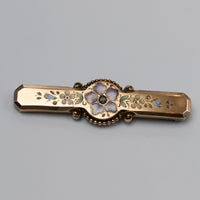 Antique Floral Enamel Brooch