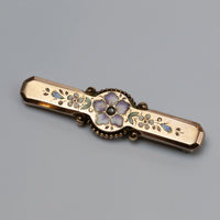 Antique Floral Enamel Brooch