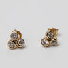 9K Trilogy Diamond Bezel Set Studs 0.60ct GSI