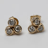 9K Trilogy Diamond Bezel Set Studs 0.60ct GSI