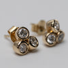 9K Trilogy Diamond Bezel Set Studs 0.60ct GSI