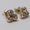 9K Trilogy Diamond Bezel Set Studs 0.60ct GSI
