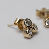 9K Trilogy Diamond Bezel Set Studs 0.60ct GSI
