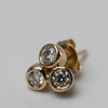 9K Trilogy Diamond Bezel Set Studs 0.60ct GSI