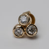 9K Trilogy Diamond Bezel Set Studs 0.60ct GSI