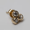 9K Trilogy Diamond Bezel Set Studs 0.60ct GSI