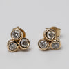 9K Trilogy Diamond Bezel Set Studs 0.60ct GSI