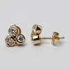 9K Trilogy Diamond Bezel Set Studs 0.60ct GSI