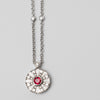 18K Ruby And Diamond Pendant On 18 Inch Chain