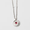18K Ruby And Diamond Pendant On 18 Inch Chain