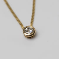 Elegant 9K Bezel Set GSI 0.25ct Diamond Pendant