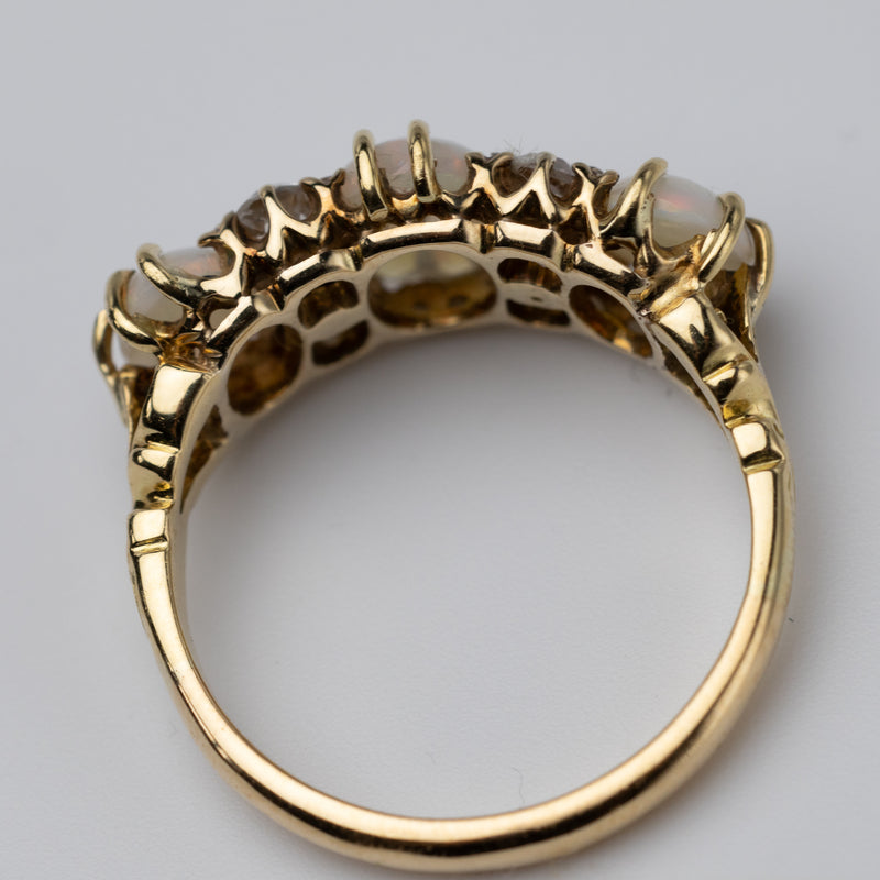 opal and diamond ring side