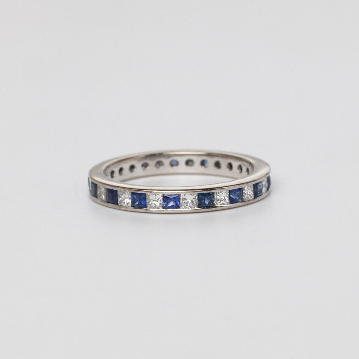 Modern Design Sapphire And Diamond Full Eternity Ring