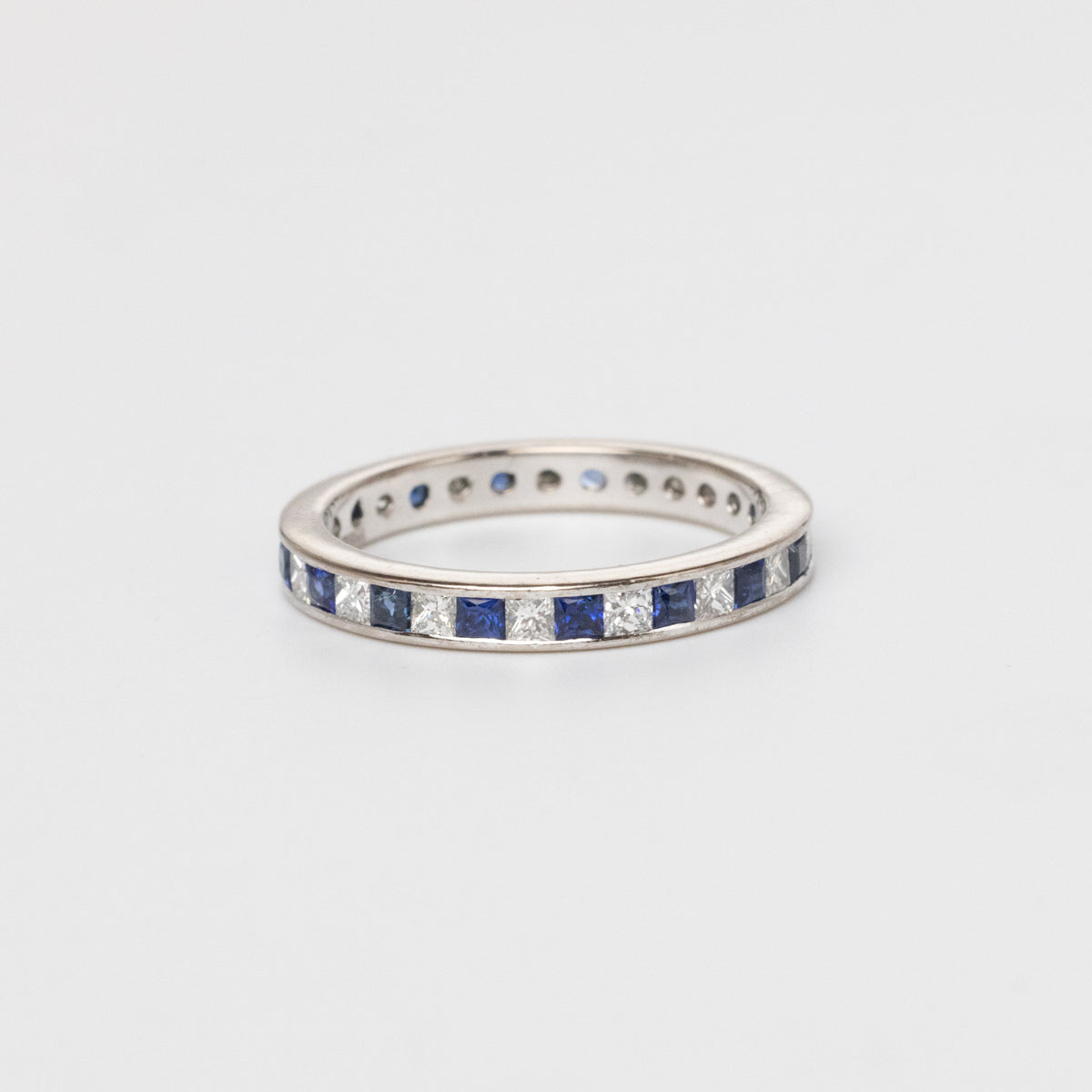 Modern Design Sapphire And Diamond Full Eternity Ring