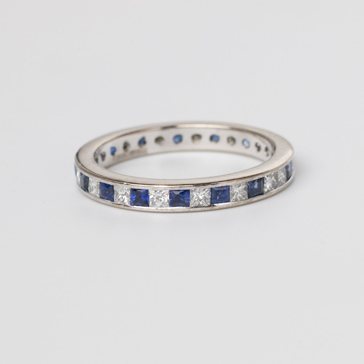 Modern Design Sapphire And Diamond Full Eternity Ring