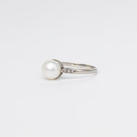 Rose-Cut Diamond And Pearl Ring