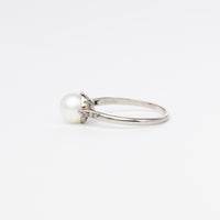 Rose-Cut Diamond And Pearl Ring