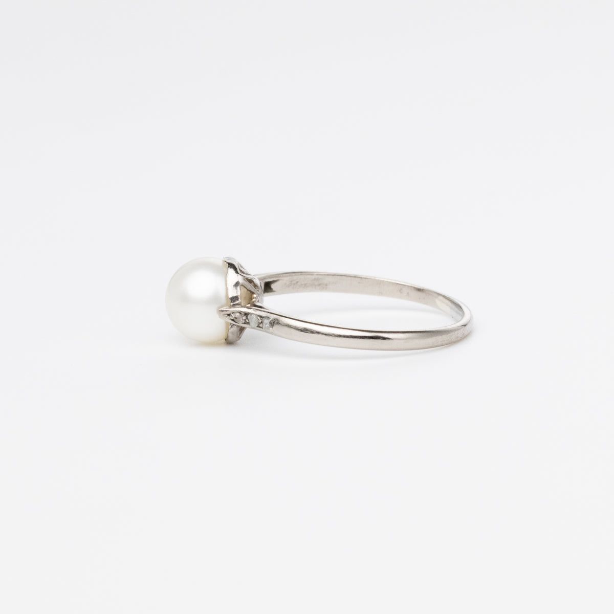 Rose-Cut Diamond And Pearl Ring