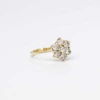 Diamond Flower Cluster Ring