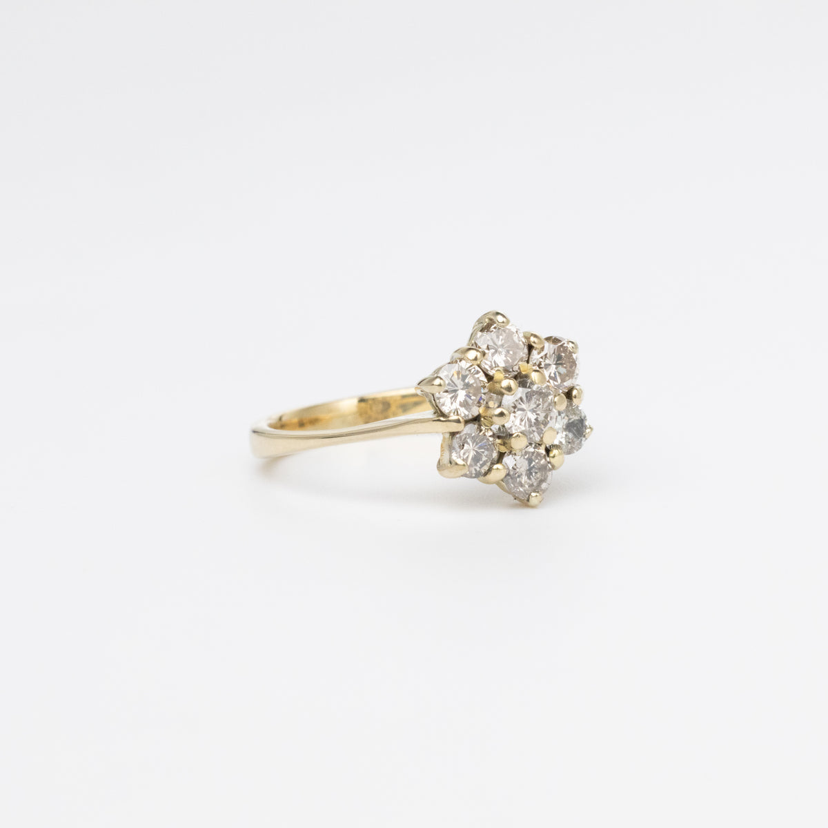 Diamond Flower Cluster Ring