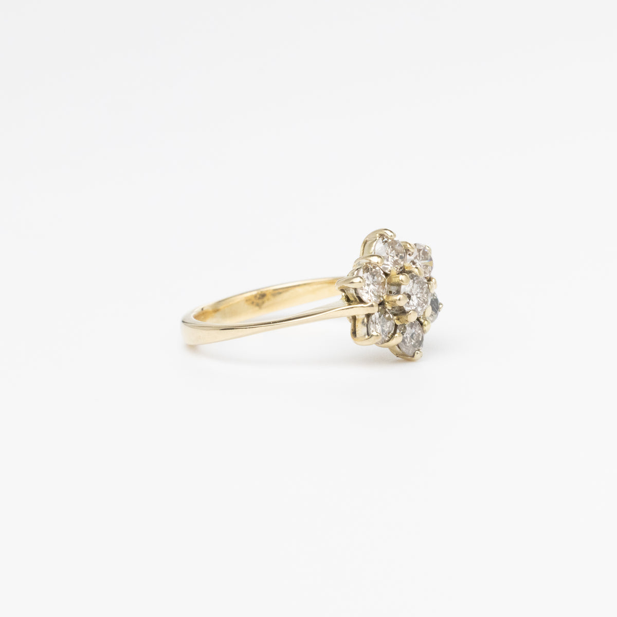 Diamond Flower Cluster Ring