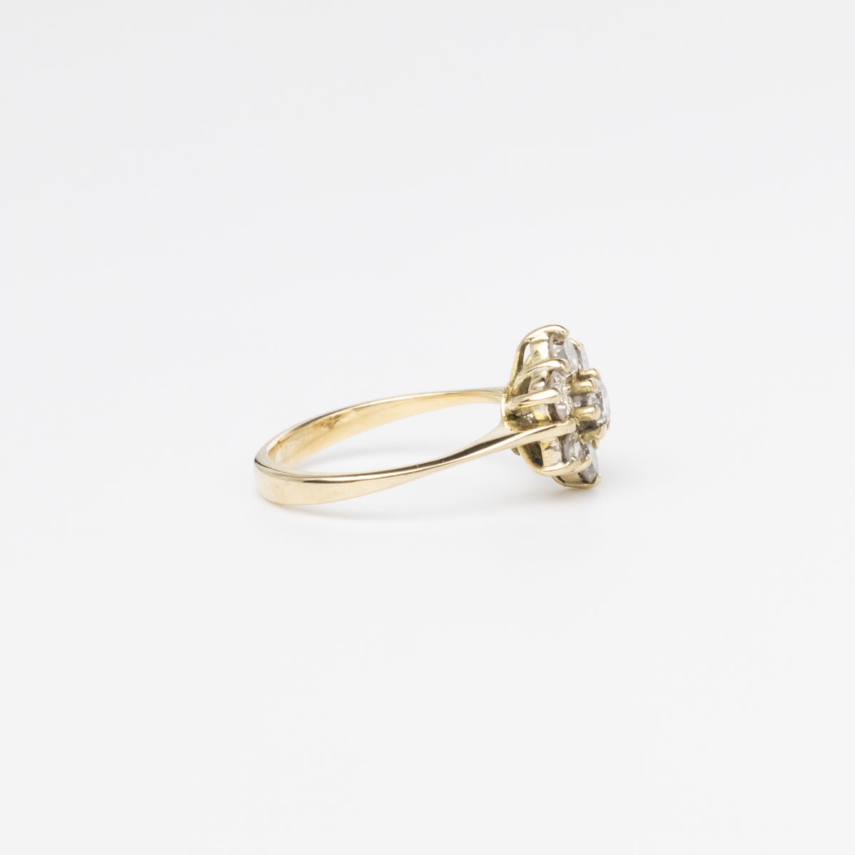 Diamond Flower Cluster Ring