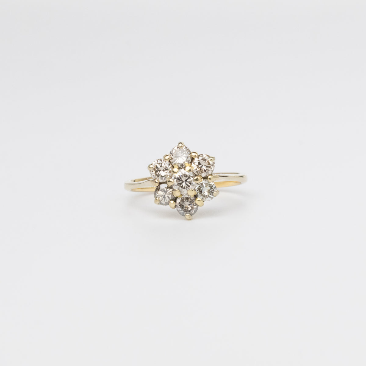 Diamond Flower Cluster Ring