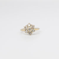 Diamond Flower Cluster Ring