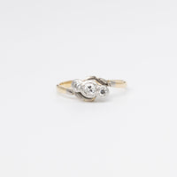 Gold And Platinum Diamond Twist Ring