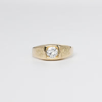 0.50 Carat European-Cut Diamond Signet Ring