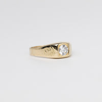 0.50 Carat European-Cut Diamond Signet Ring