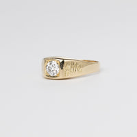 0.50 Carat European-Cut Diamond Signet Ring