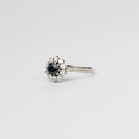 Sapphire And Diamond Cluster Ring