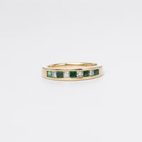 Emerald And Diamond Channel Set Eternity Ring
