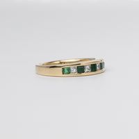 Emerald And Diamond Channel Set Eternity Ring