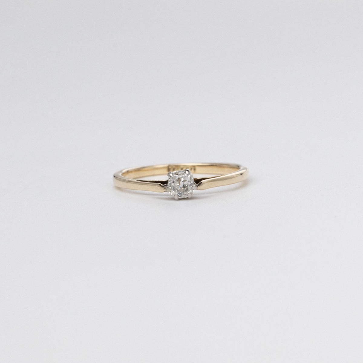 Dainty Mine-Cut Diamond Ring