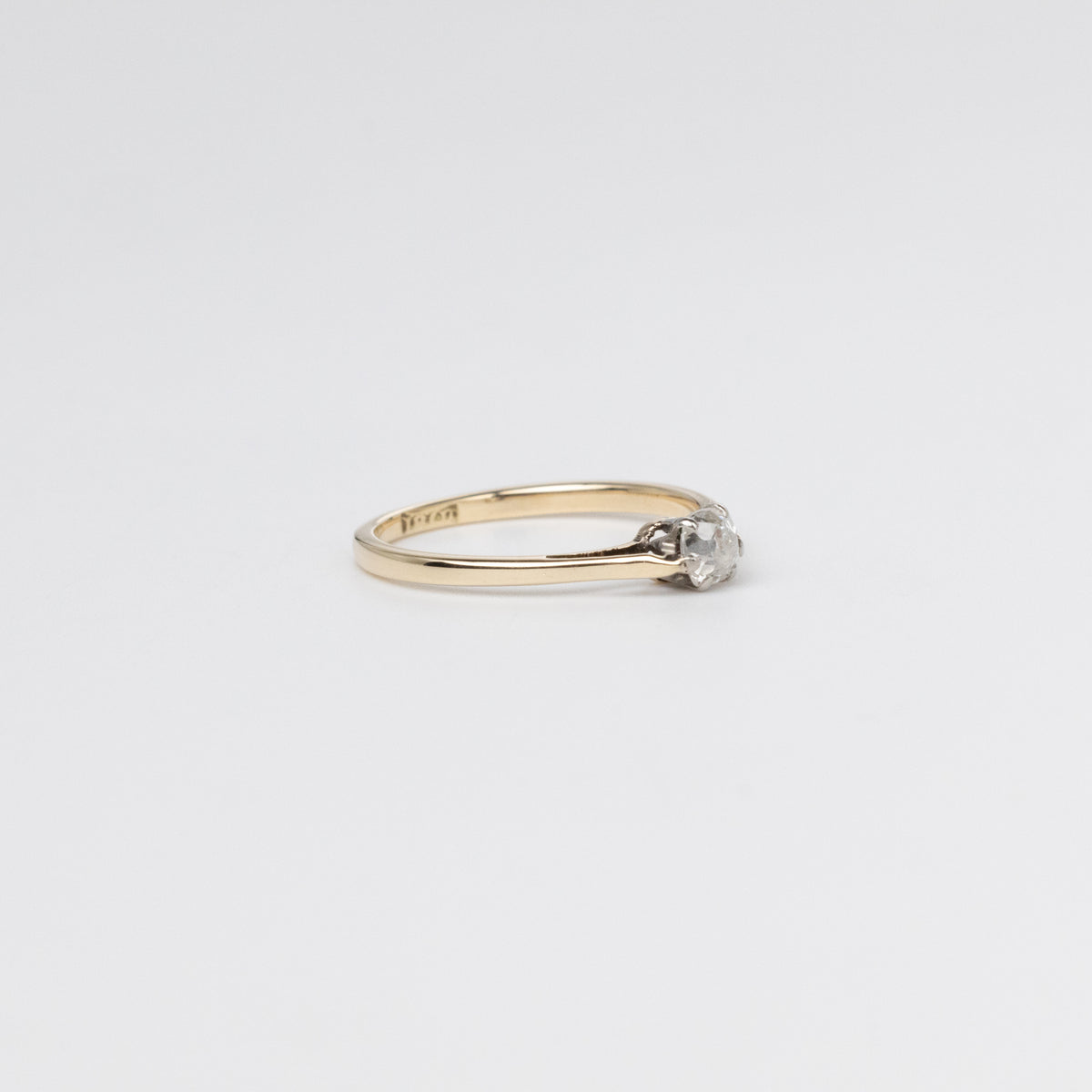 Dainty Mine-Cut Diamond Ring