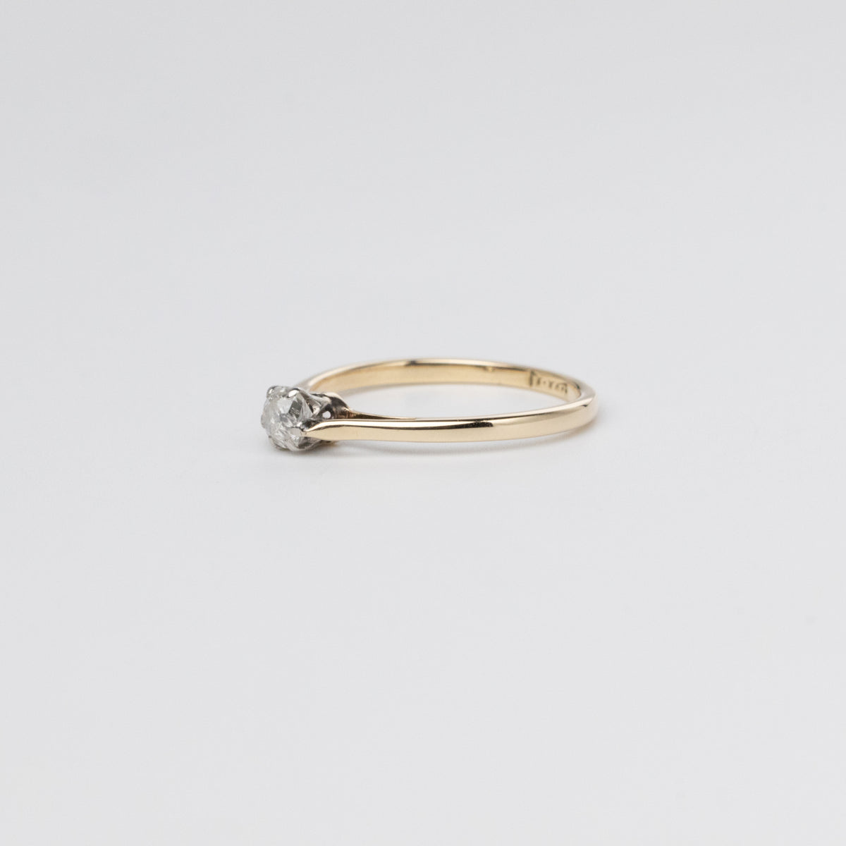 Dainty Mine-Cut Diamond Ring