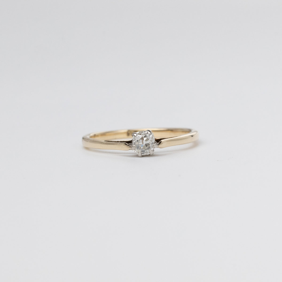 Dainty Mine-Cut Diamond Ring