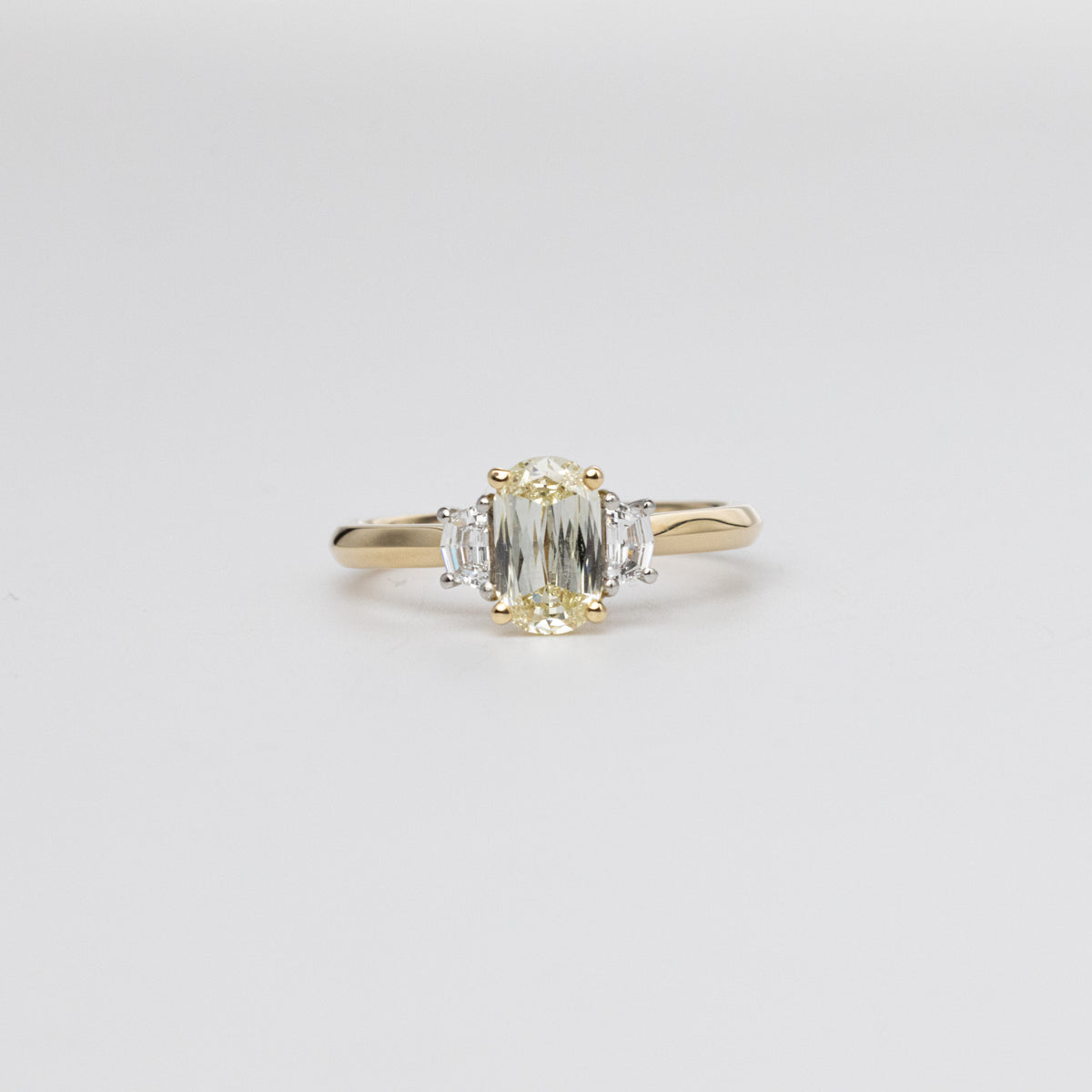 GIA Certified 1 Carat Ashoka Diamond Trilogy Ring