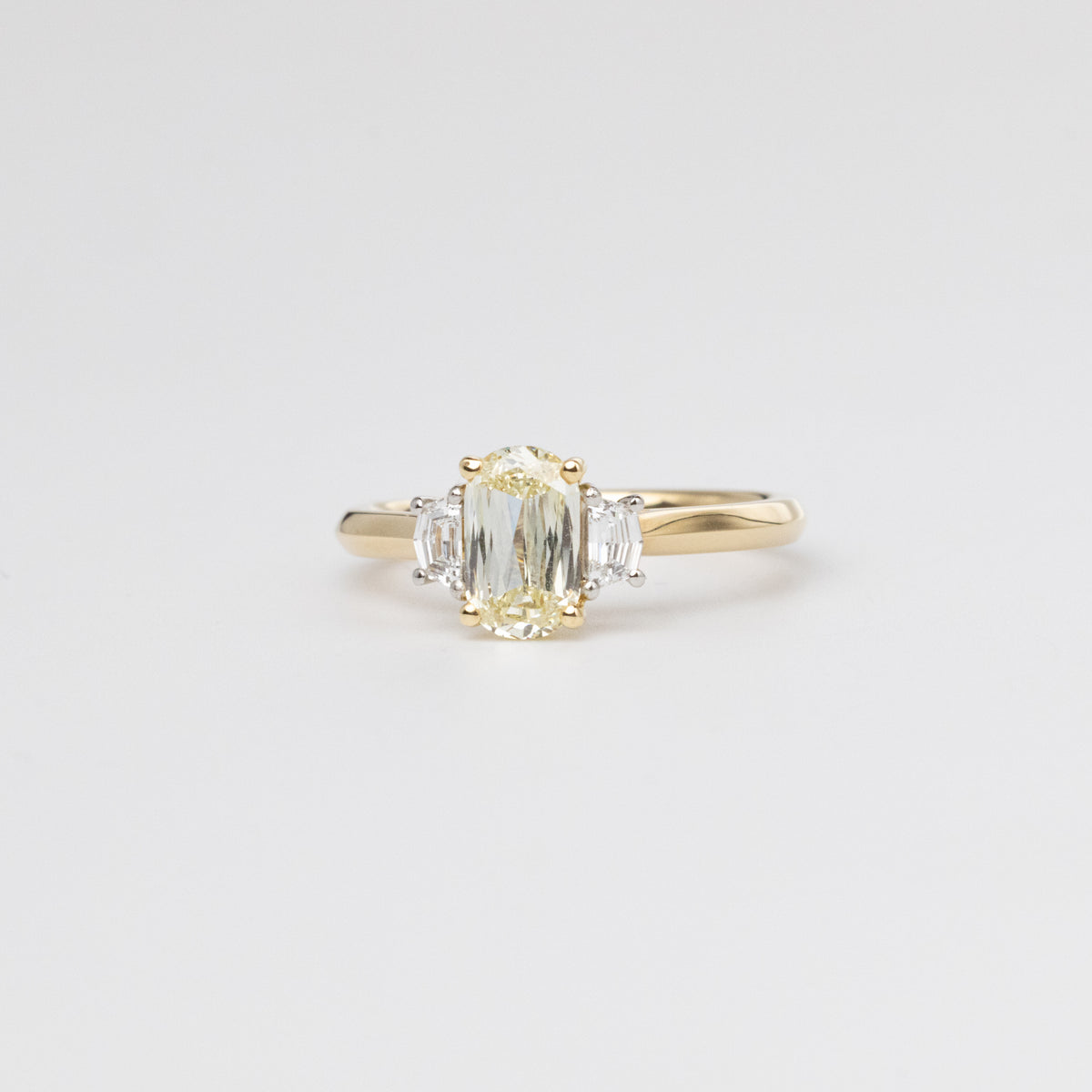 GIA Certified 1 Carat Ashoka Diamond Trilogy Ring