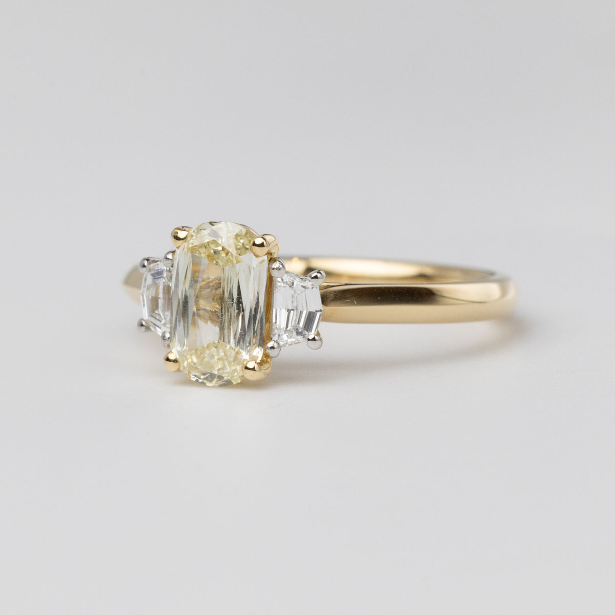 GIA Certified 1 Carat Ashoka Diamond Trilogy Ring