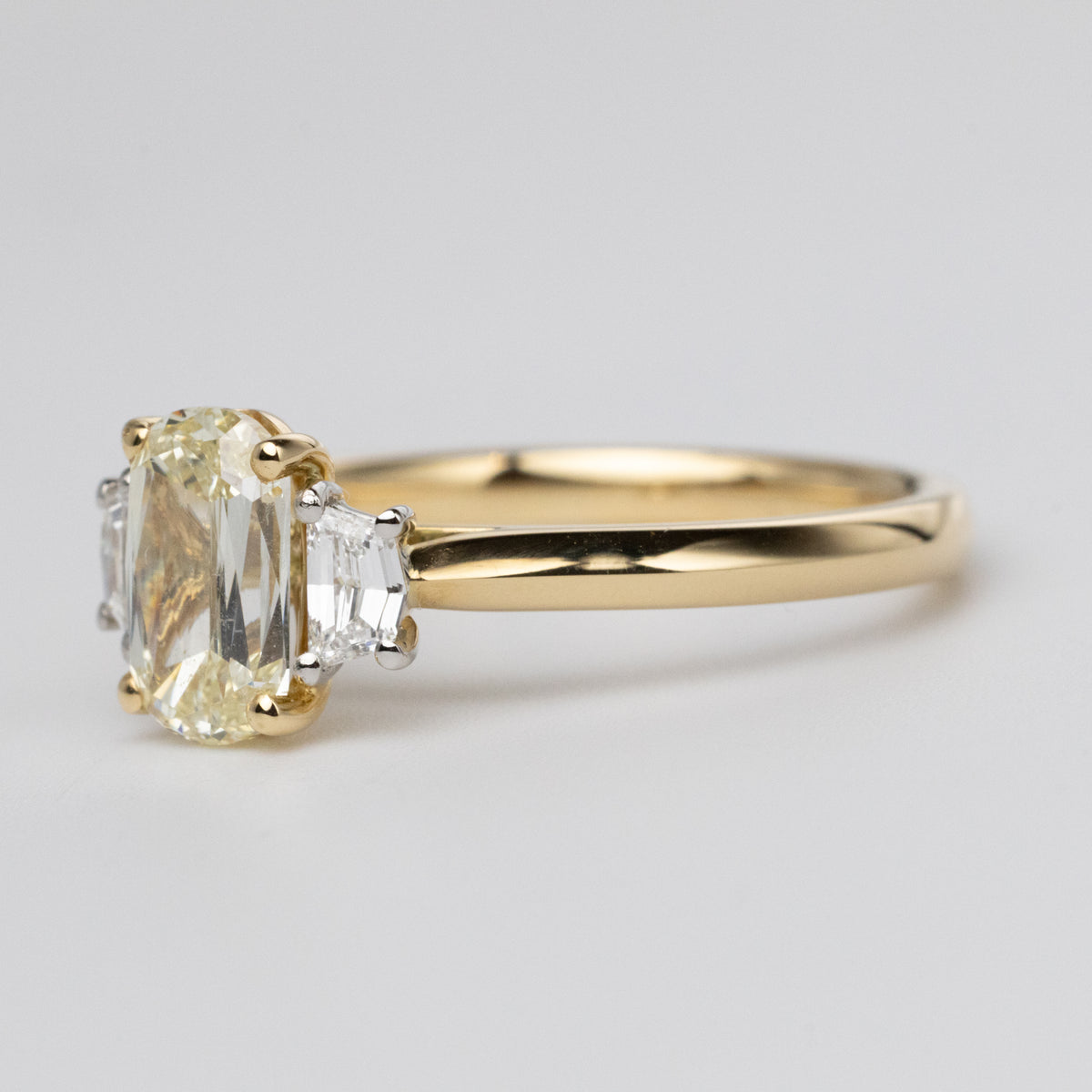 GIA Certified 1 Carat Ashoka Diamond Trilogy Ring