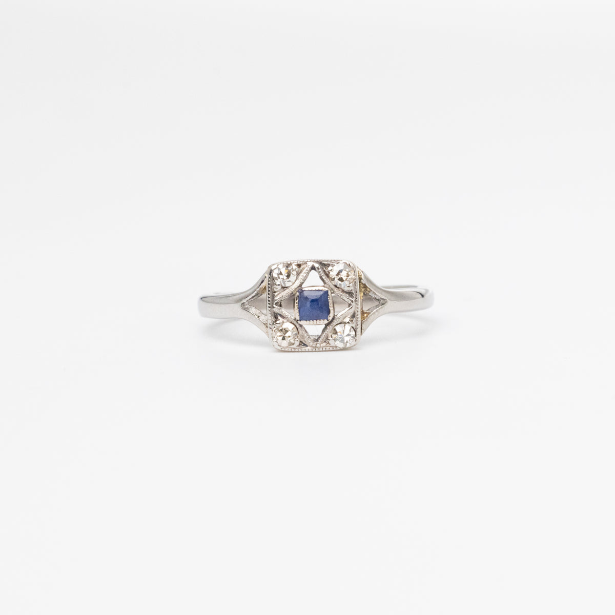 Dainty Sapphire And Diamond Ring
