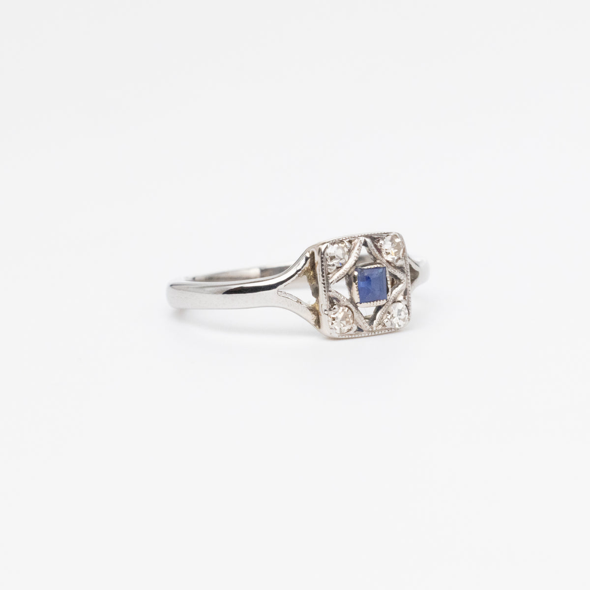 Dainty Sapphire And Diamond Ring