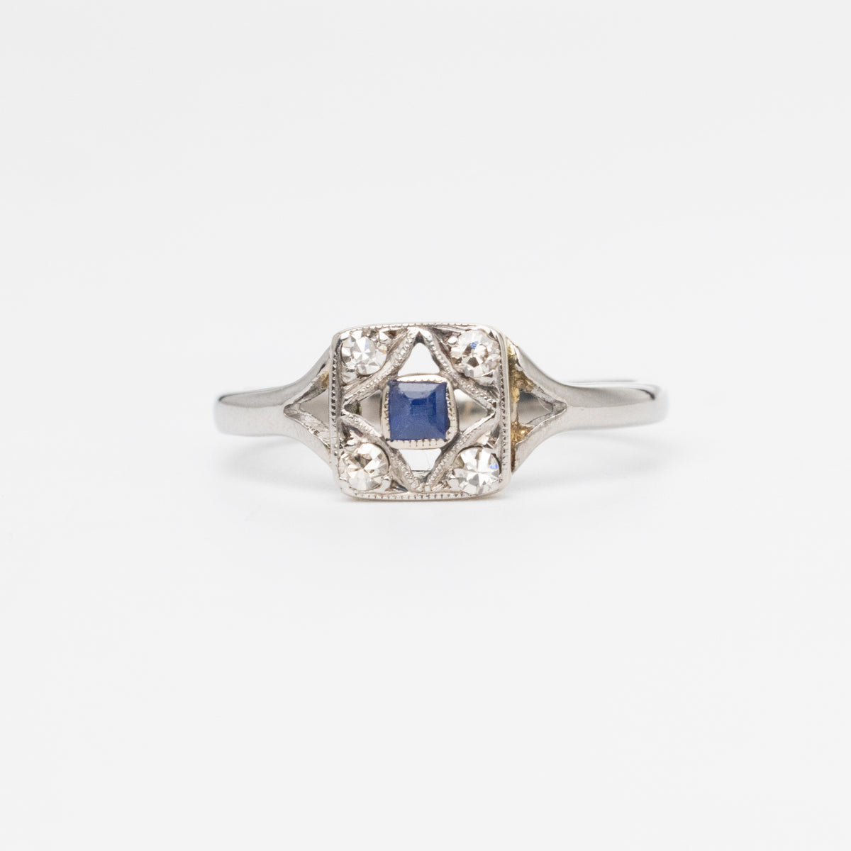 Dainty Sapphire And Diamond Ring